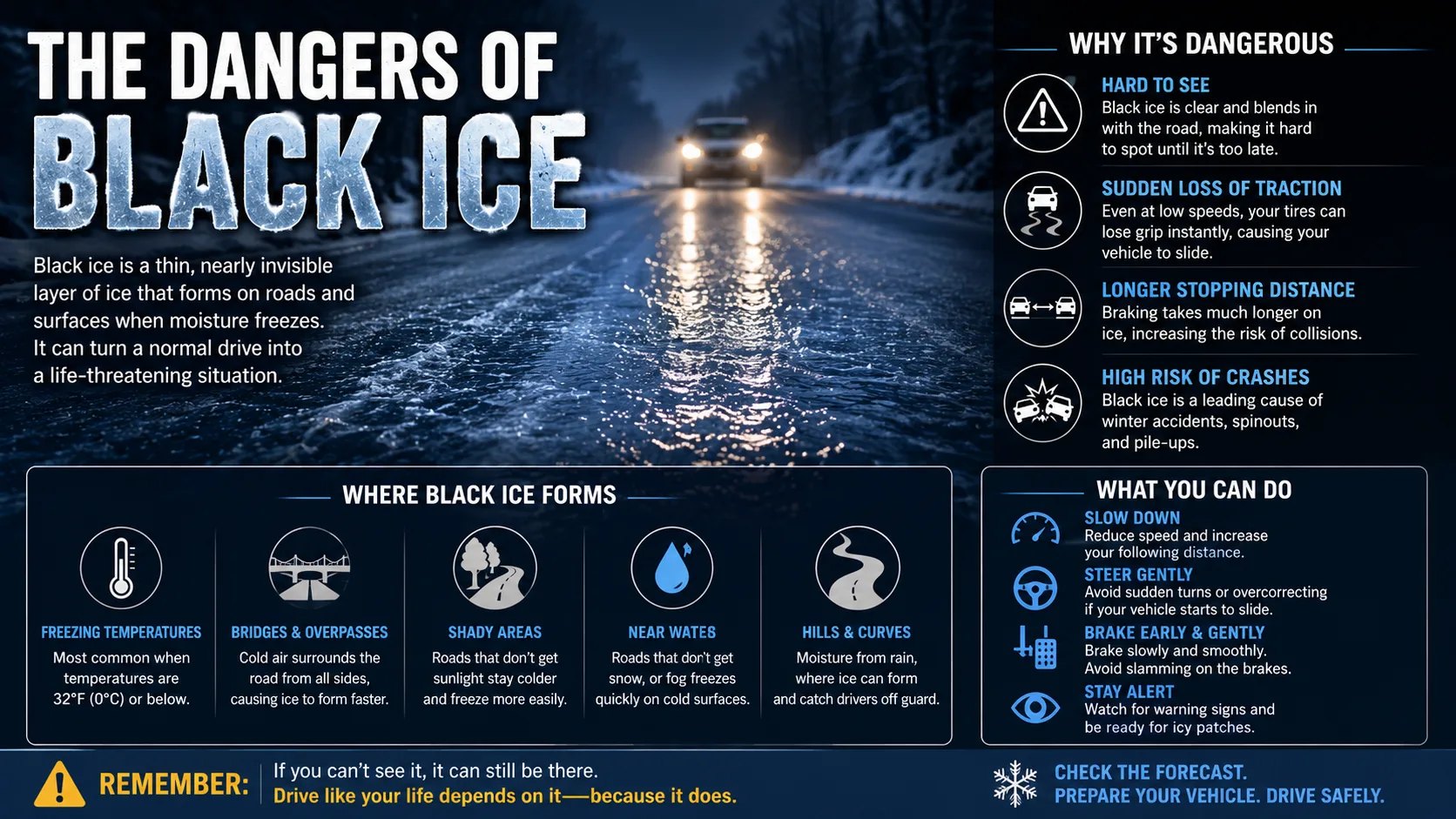 Black Ice Dangers: Why This Winter Hazard Catches Drivers Off Guard
