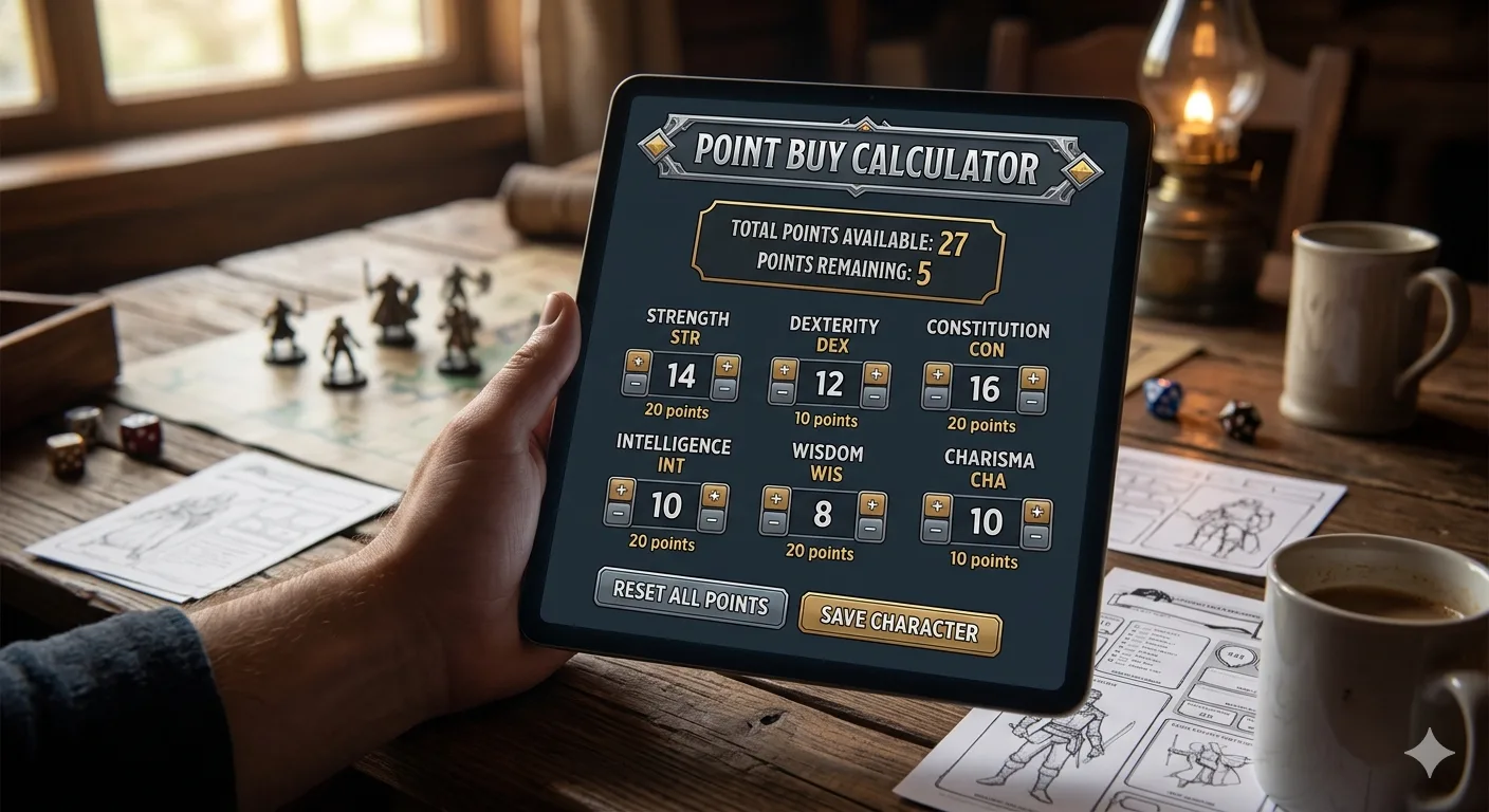 The Ultimate Point Buy Calculator Guide: D&D 5e, Pathfinder, and Baldur's Gate 3