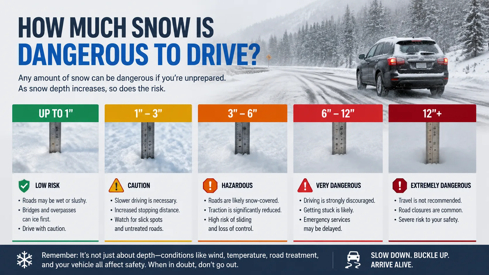 How Much Snow Is Dangerous to Drive In?