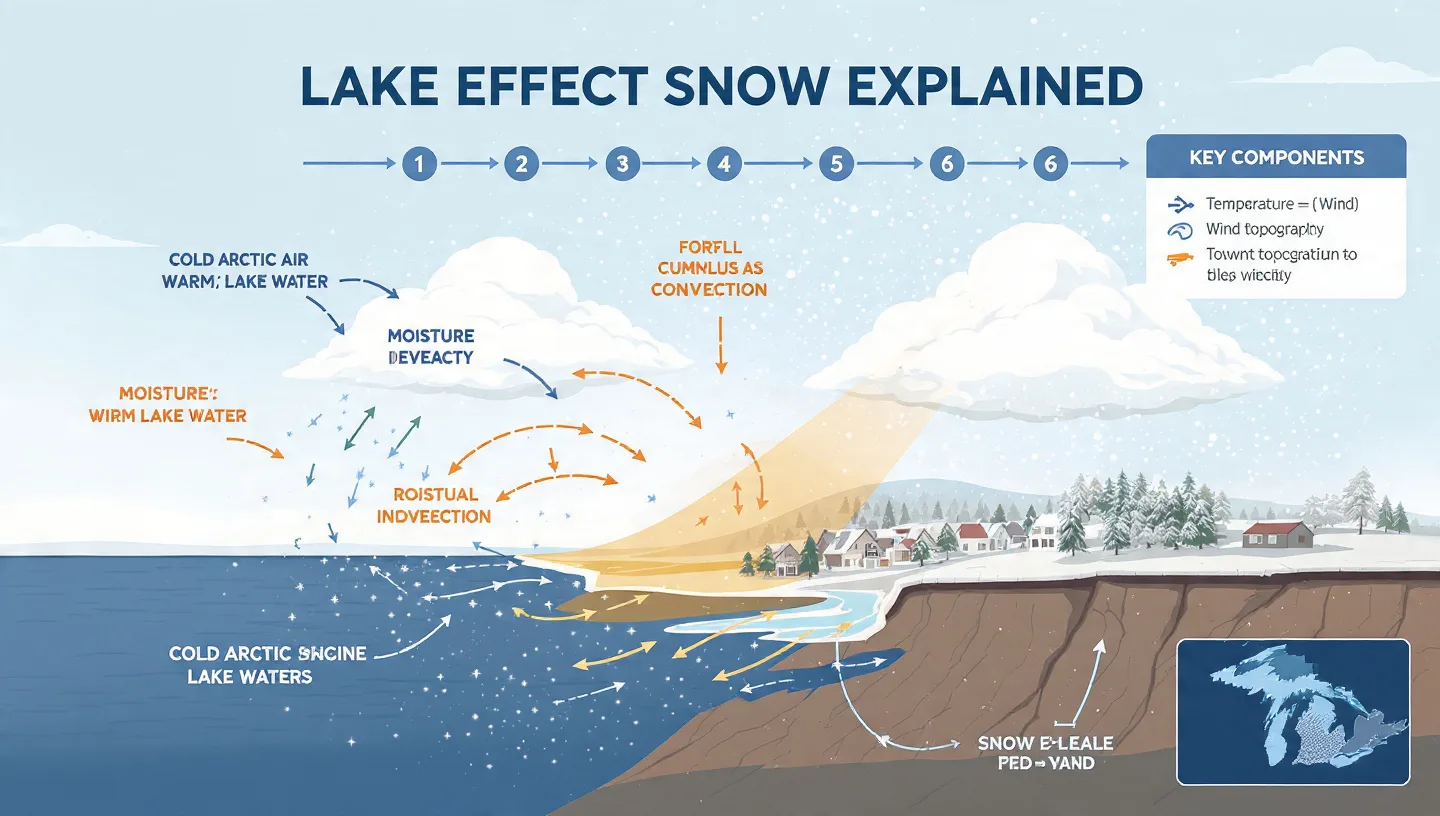 Lake Effect Snow Explained: The Complete Science, Records & Forecast Guide