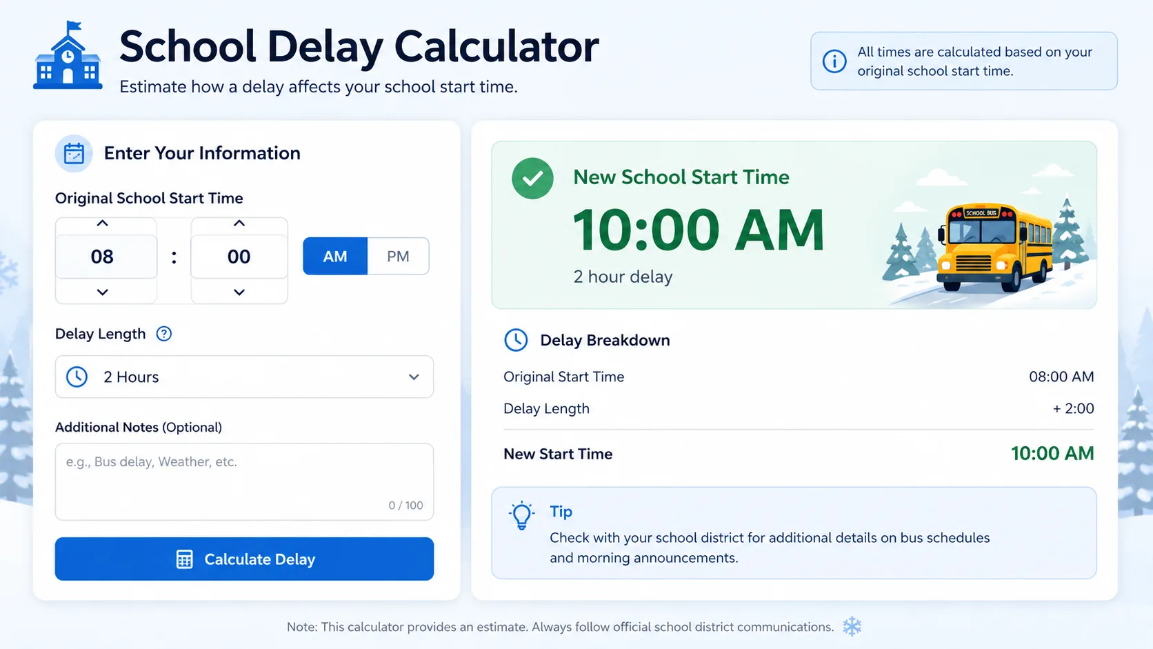 School Delay Calculator: How to Predict Snow Days and Delays Before the Weather Does