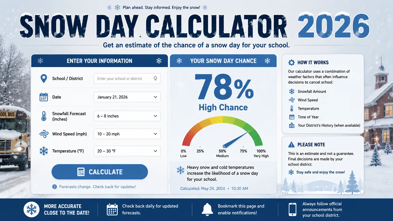 Snow Day Calculator 2026: Will School Close Tomorrow?