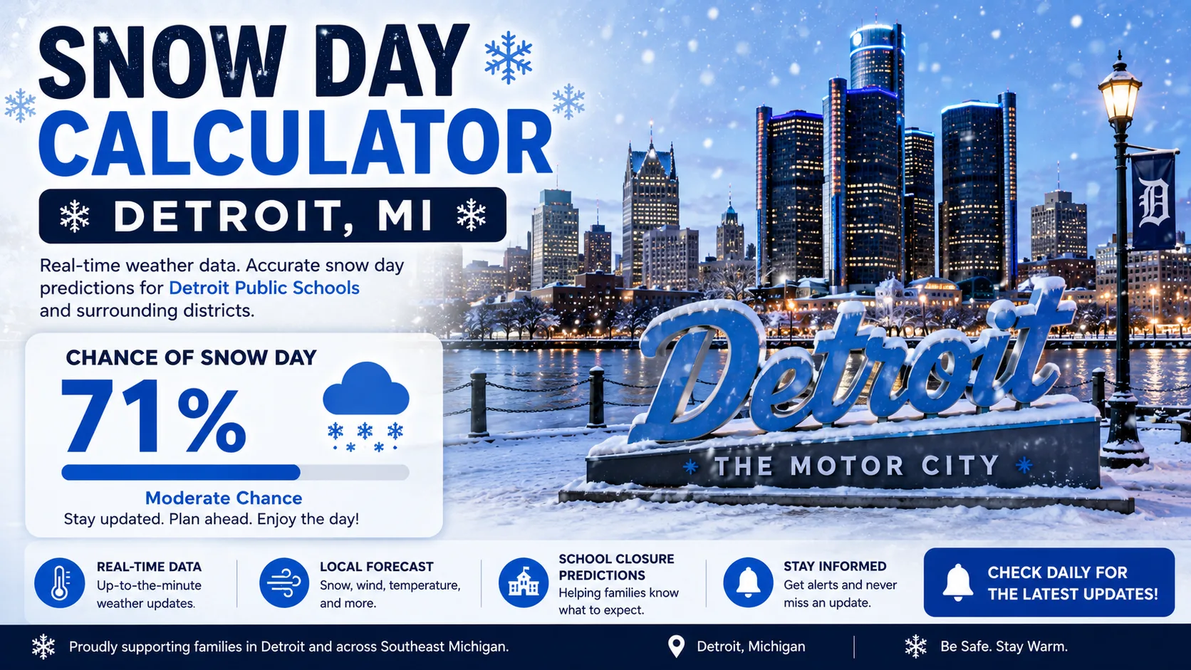 Snow Day Calculator Detroit, MI: 2026 Predictor & Guide