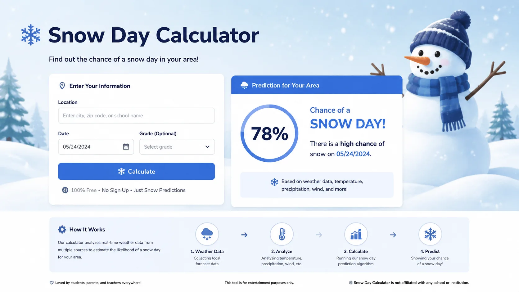 Snow Day Calculator Free: Will School Close Tomorrow?