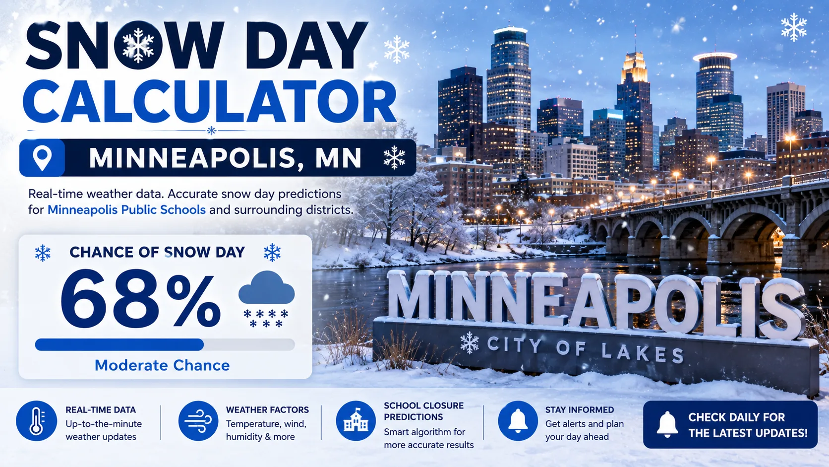 Snow Day Calculator Minneapolis, MN: 2026 Predictor & Guide