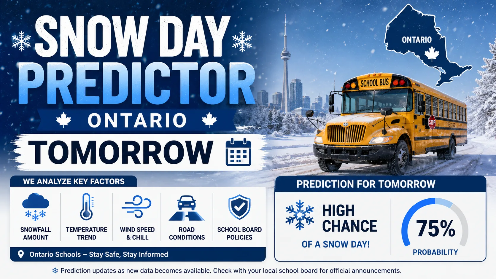 Snow Day Predictor Ontario Tomorrow: 2026 Night-Before Checklist